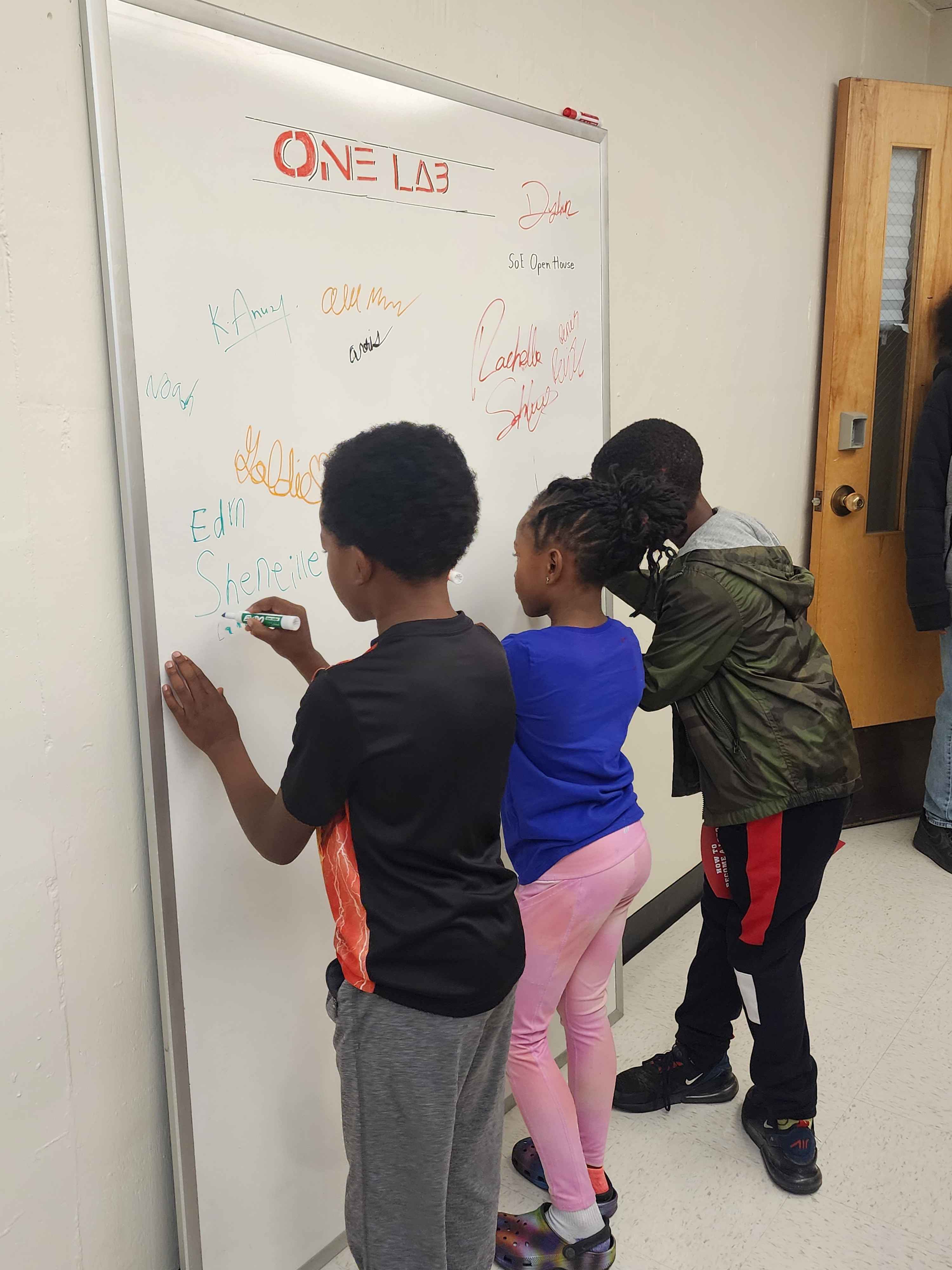 Signing the lab board